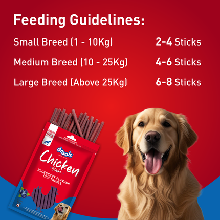 Drools Chicken Blueberry Flavor Dog Treats Sticks 100g