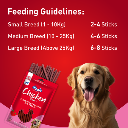 Drools Chicken Strawberry Flavor Dog Treats Sticks 100g