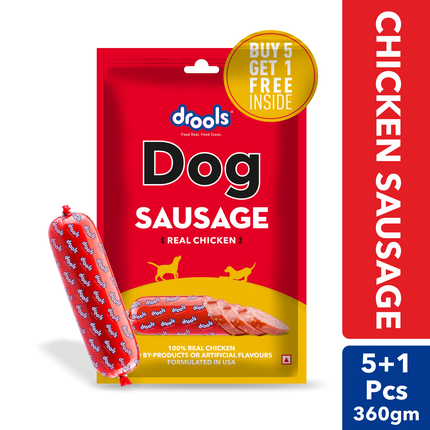 Drools Dog 100% Real Chicken Sausage 5+1 Free 300g