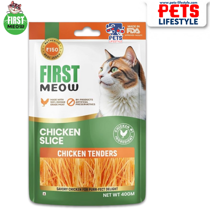 First Meow Chicken Slice Chicken Tenders – Cat Treats (40g )