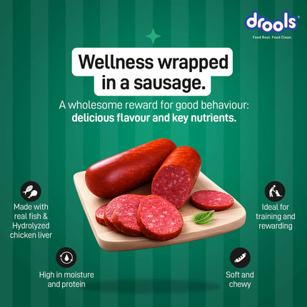 Drools Fish Sausages Dog Treat 450g