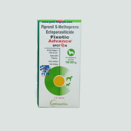 Fipronil S-Methoprene Ectoparasiticide Fixotic Advance Spot On 10-20 KG