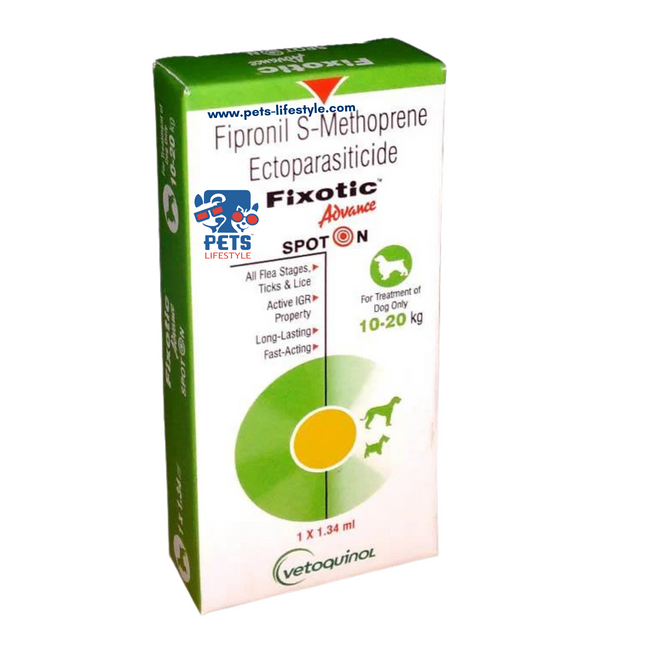 Fipronil S-Methoprene Ectoparasiticide Fixotic Advance Spot On 10-20 KG