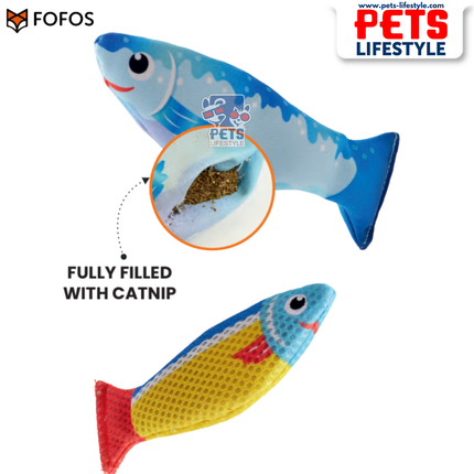 FOFOS Sardine Catnip Toy 3-Pack Fully Catnip-Filled, Multi-Texture Interactive Fish Toys