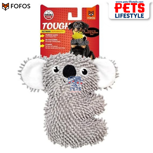 FOFOS Tough Dog Toy – Koala ,Plush Chew Toy with Squeaker