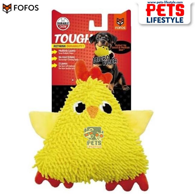 FOFOS Tough Dog Toy – Chick , Durable Plush Toy with Squeaker