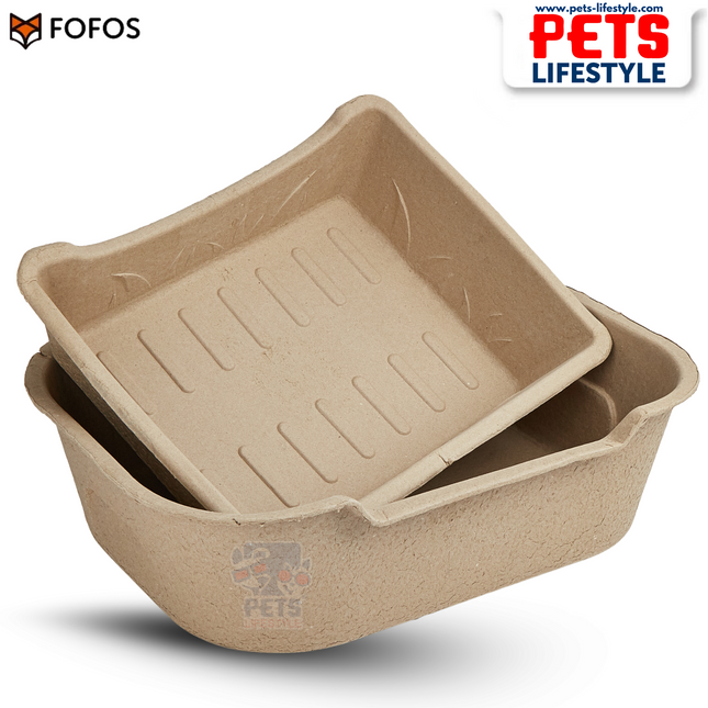 FOFOS Disposable Cat Litter Box – Leak-Resistant & Compostable (Pack Of 2)