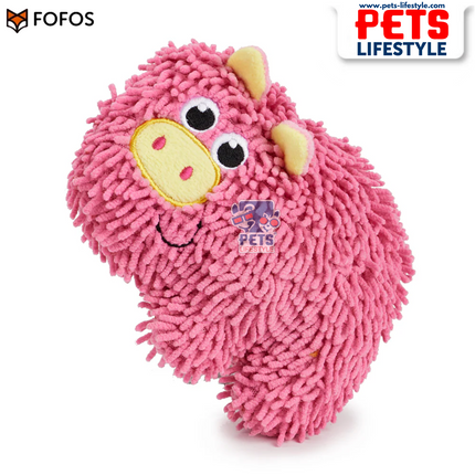 FOFOS Tough Dog Toy – Pig Plush Chew Toy with Squeaker