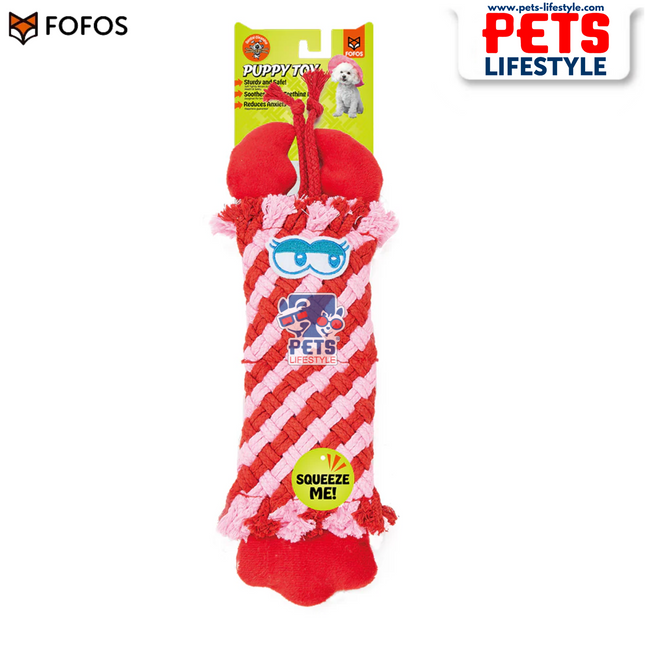 FOFOS Puppy Rope Toy – Lobster Soft Chew Toy with Squeaker