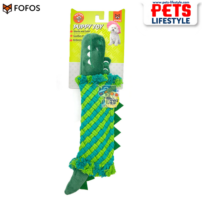 FOFOS Puppy Rope Toy – Crocodile ,Teething Relief Toy with Squeaker