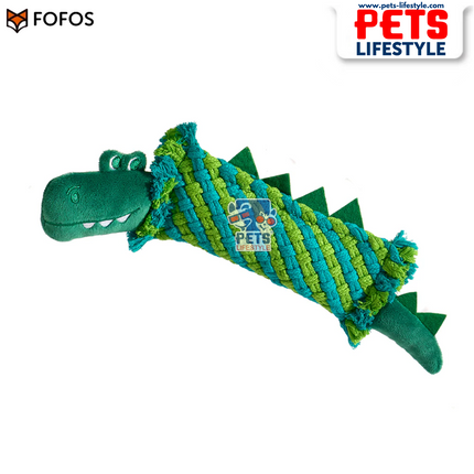FOFOS Puppy Rope Toy – Crocodile ,Teething Relief Toy with Squeaker