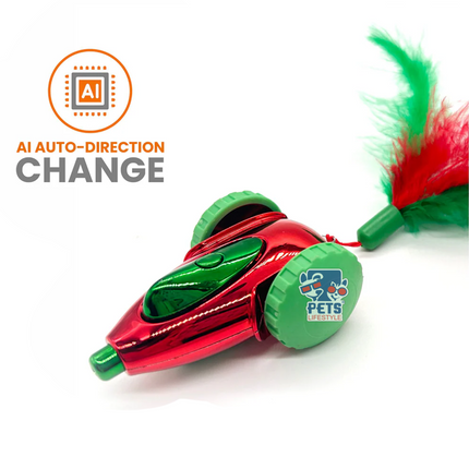 Barkbutler x Fofos Holiday Interactive Car Toy for Cats (Red)