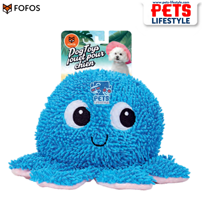 FOFOS Tough Dog Toy – Octopus Durable Plush Chew Toy with Squeaker
