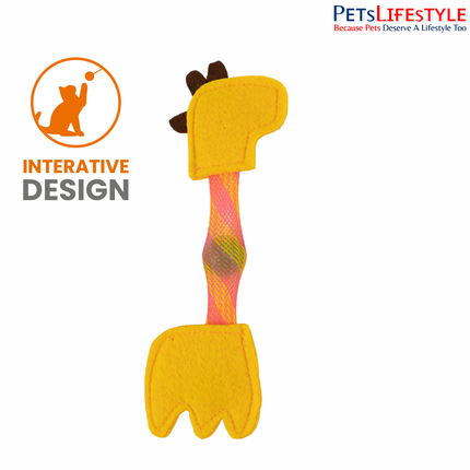 FOFOS Flick Tube Giraffe cat toy packaging front with product details