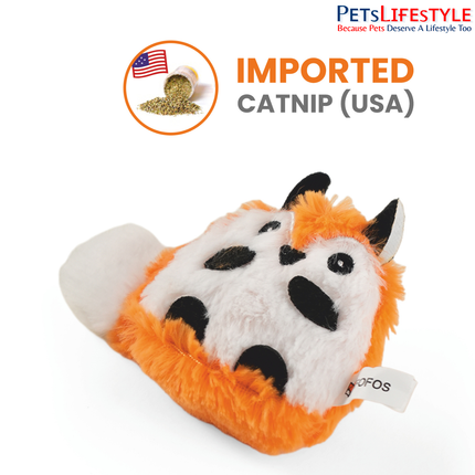 FOFOS Floppy Crinkle Fox Cat Toy with catnip