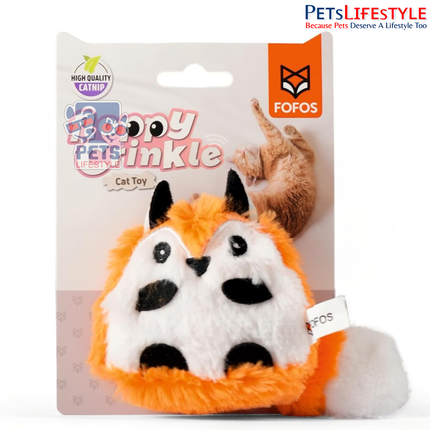 FOFOS Floppy Crinkle Fox plush cat toy yellow fox design
