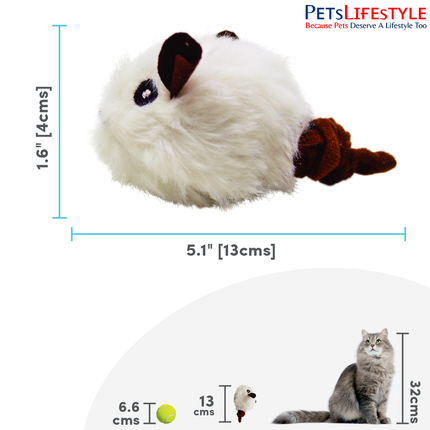 FOFOS Pull String Mouse white cat toy packaging front with product details