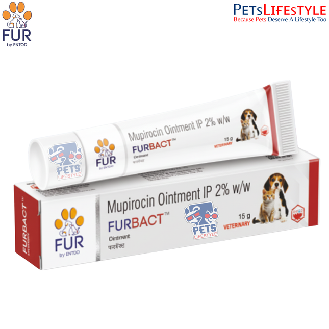 FURBACT™ Ointment 15gm Mupirocin 2% w/w Topical Anti-Bacterial Ointment for Dogs and Cats