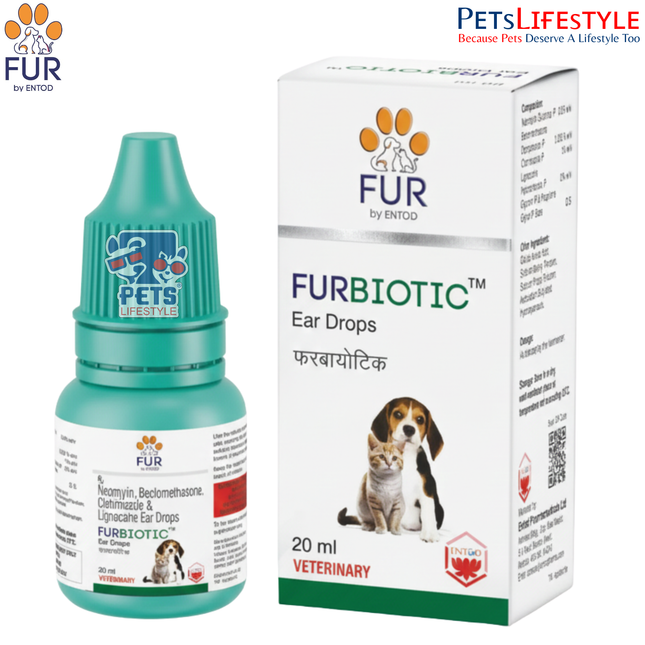 FURBIOTIC™ Ear Drops 20ML– Broad-Spectrum Ear Infection Treatment for Dogs and Cats