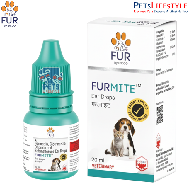 FURMITE™ Ear Drops 20ML– Multi-Action Ear Mite & Infection Treatment for Dogs and Cats