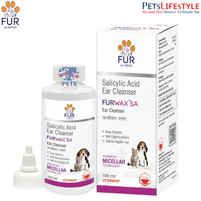 FURWAX SA™ Ear Cleanser 100ML– Ear Cleansing & Hygiene Maintenance Solution for Dogs and Cats