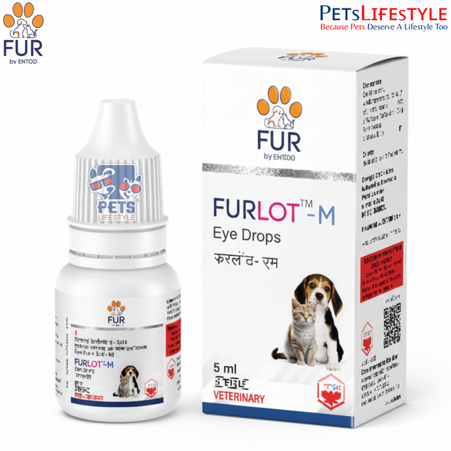 FURLOT-M Eye Drops 5ML– Antibiotic–Steroid Ophthalmic Solution for Dogs and Cats