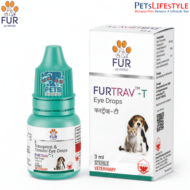 FURTRAV-T Eye Drops 3ML– Anti-Glaucoma Ophthalmic Solution for Dogs and Cats