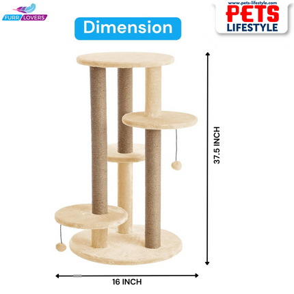 FURRLOVERS Multi-Level Cat Tree with Scratching Posts and Platforms