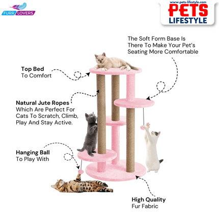 FURRLOVERS Multi-Level Cat Tree with Scratching Posts and Platforms