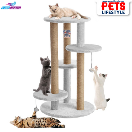 FURRLOVERS Multi-Level Cat Tree with Scratching Posts and Platforms