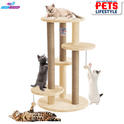 FURRLOVERS Multi-Level Cat Tree with Scratching Posts and Platforms