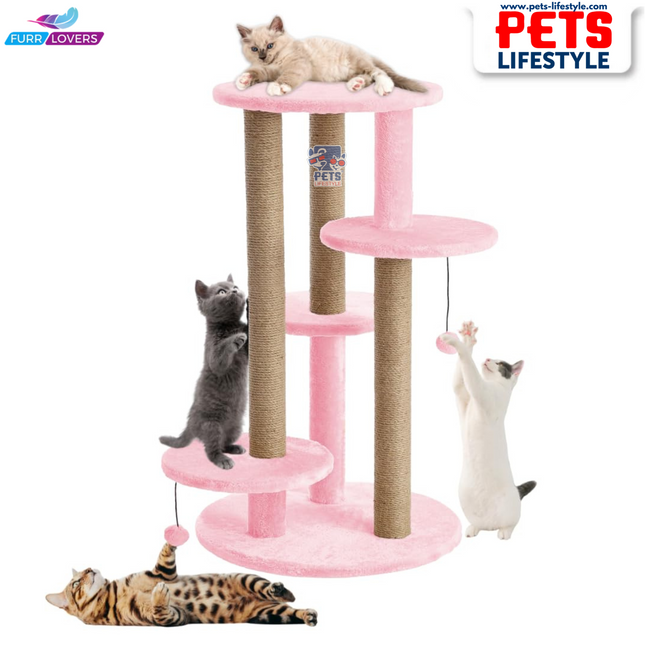 Canine Desk Multi-Level Cat Tree with Scratching Posts and Platforms
