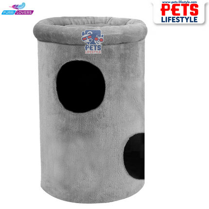 FURRLOVERS Cat House with Plush Cushion, 2 Levels