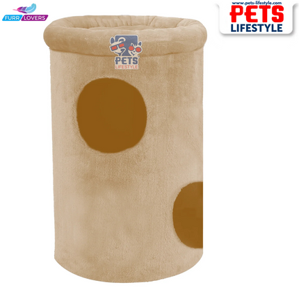 FURRLOVERS Cat House with Plush Cushion, 2 Levels