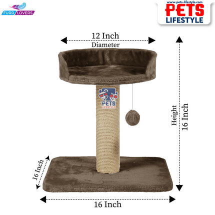 Furrlovers Activity Kitten Cat Tree  Hanging Ball | Top Seat | Jute Rope Scratching Post