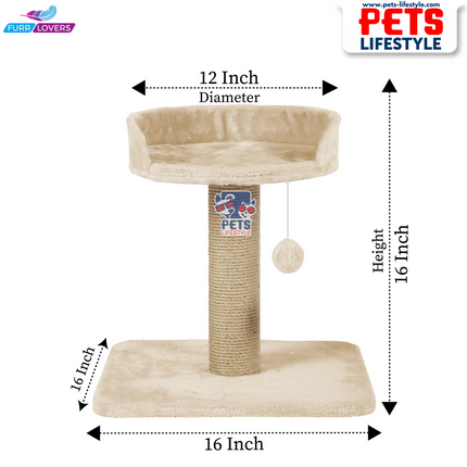 Furrlovers Activity Kitten Cat Tree  Hanging Ball | Top Seat | Jute Rope Scratching Post
