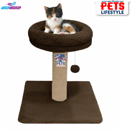 FurRLOVERS  Bolster Top Cat Tree Scratching Post Tower for Kittens and Cats
