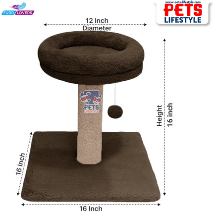 FurRLOVERS  Bolster Top Cat Tree Scratching Post Tower for Kittens and Cats