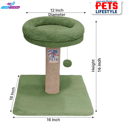 FurRLOVERS  Bolster Top Cat Tree Scratching Post Tower for Kittens and Cats