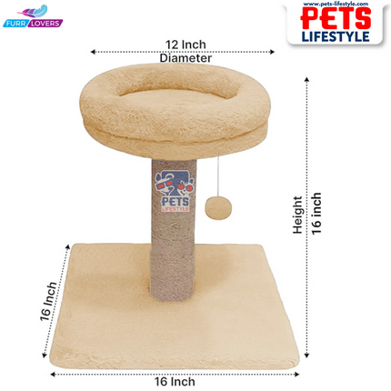 FurRLOVERS  Bolster Top Cat Tree Scratching Post Tower for Kittens and Cats
