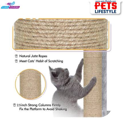 FurRLOVERS  Bolster Top Cat Tree Scratching Post Tower for Kittens and Cats