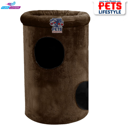 FURRLOVERS Cat House with Plush Cushion, 2 Levels