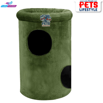 FURRLOVERS Cat House with Plush Cushion, 2 Levels