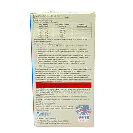 Medilogy FurTICK Fluralaner Tick & Flea Chewable Tablet