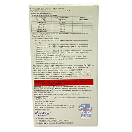 Medilogy FurTICK Fluralaner Tick & Flea Chewable Tablet