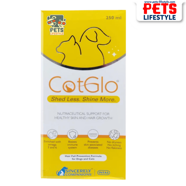 Intas Cotglo – Shed Less, Shine More (Liquid Skin & Coat Supplement for Dogs & Cats)