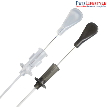 Female luer cap with suture holes on feline urinary catheter for secure external fixation