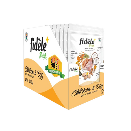 Fidele+ Fresh Chicken & Egg With Vegetables Pouch 100 Gm