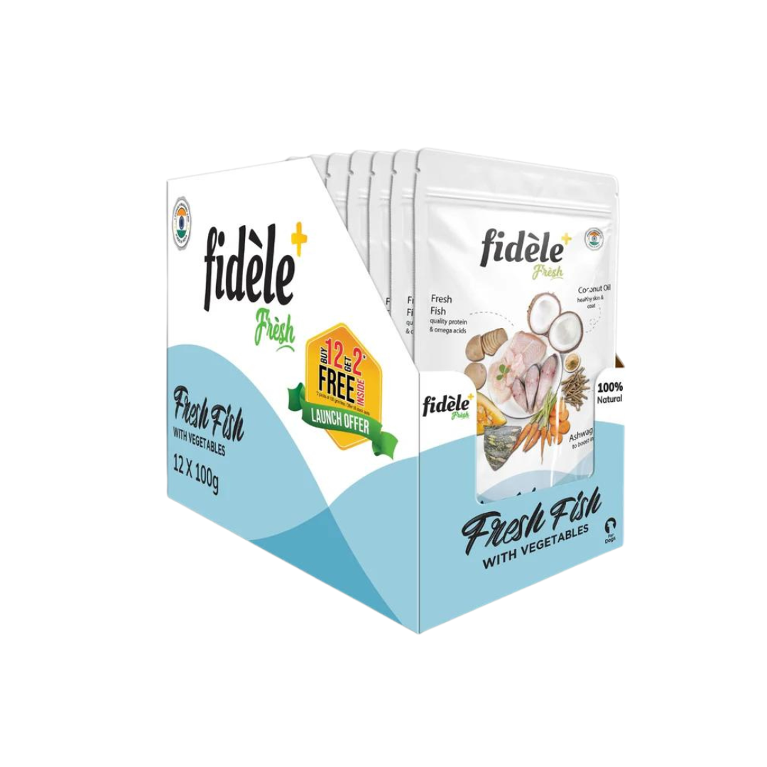 Fidele Fidele Fresh Fish With Vegetables Pouch 100 | Wet Pet Food India
