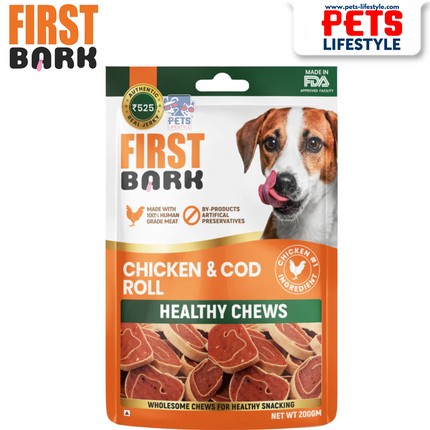 First Bark Chicken Cod Roll Dog Treats Healthy Chews
